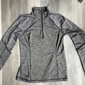 Long Sleeve Athletic Grey Sweater Polyester Elastane